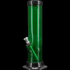 JM Enterprises 6-9-12-15" Acrylic Straight Tube Basic Bong - Multiple Colors - Discreet Smoker