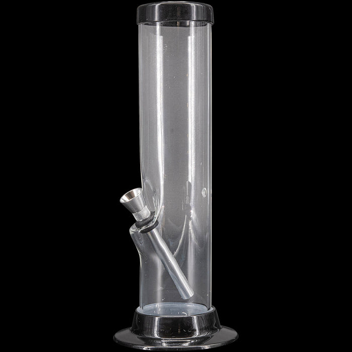 JM Enterprises 6-9-12-15" Acrylic Straight Tube Basic Bong - Multiple Colors, Grey