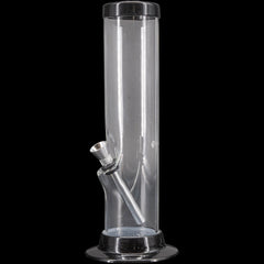 JM Enterprises 6-9-12-15" Acrylic Straight Tube Basic Bong - Multiple Colors - Discreet Smoker