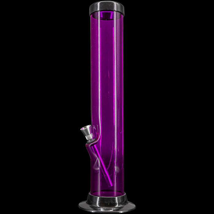 JM Enterprises 6-9-12-15" Acrylic Straight Tube Basic Bong - Multiple Colors, Purple