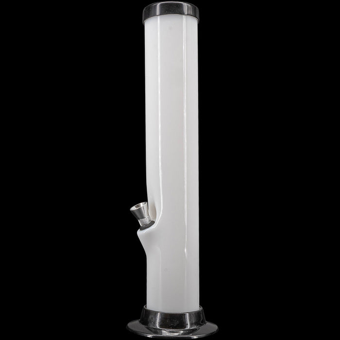 JM Enterprises 6-9-12-15" Acrylic Straight Tube Basic Bong - Multiple Colors, White