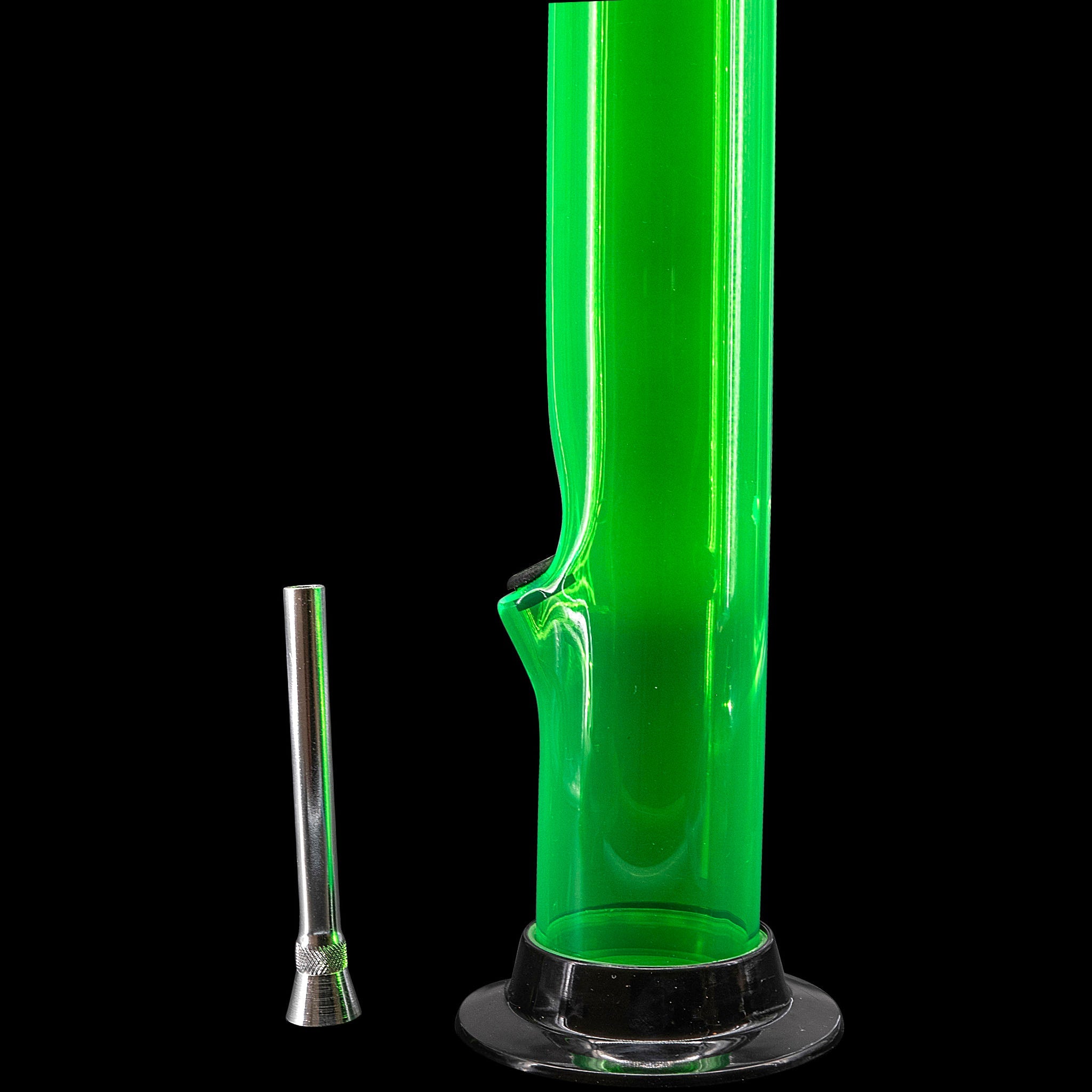 JM Enterprises 6-9-12-15" Acrylic Straight Tube Basic Bong - Multiple Colors - Discreet Smoker