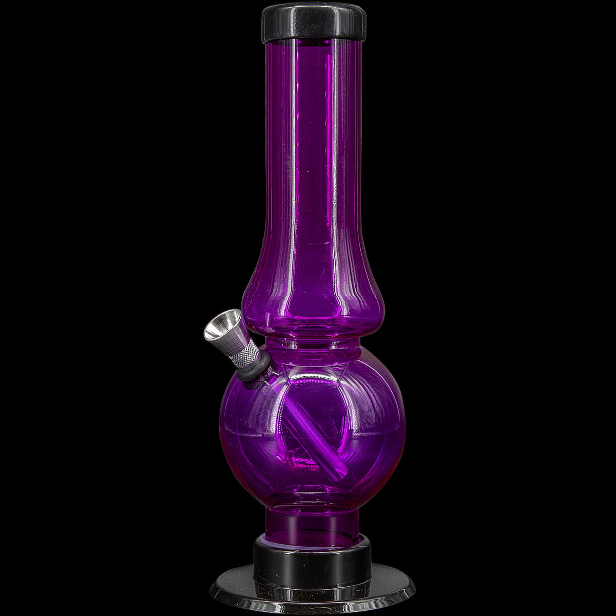 JM Enterprises 6-9" Acrylic Straight Tube Bubble Flare Bong - Multiple Colors - Discreet Smoker
