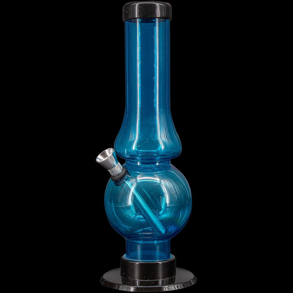 JM Enterprises 6-9" Acrylic Straight Tube Bubble Flare Bong - Multiple Colors - Discreet Smoker