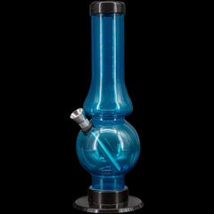 JM Enterprises 6-9" Acrylic Straight Tube Bubble Flare Bong - Multiple Colors - Discreet Smoker