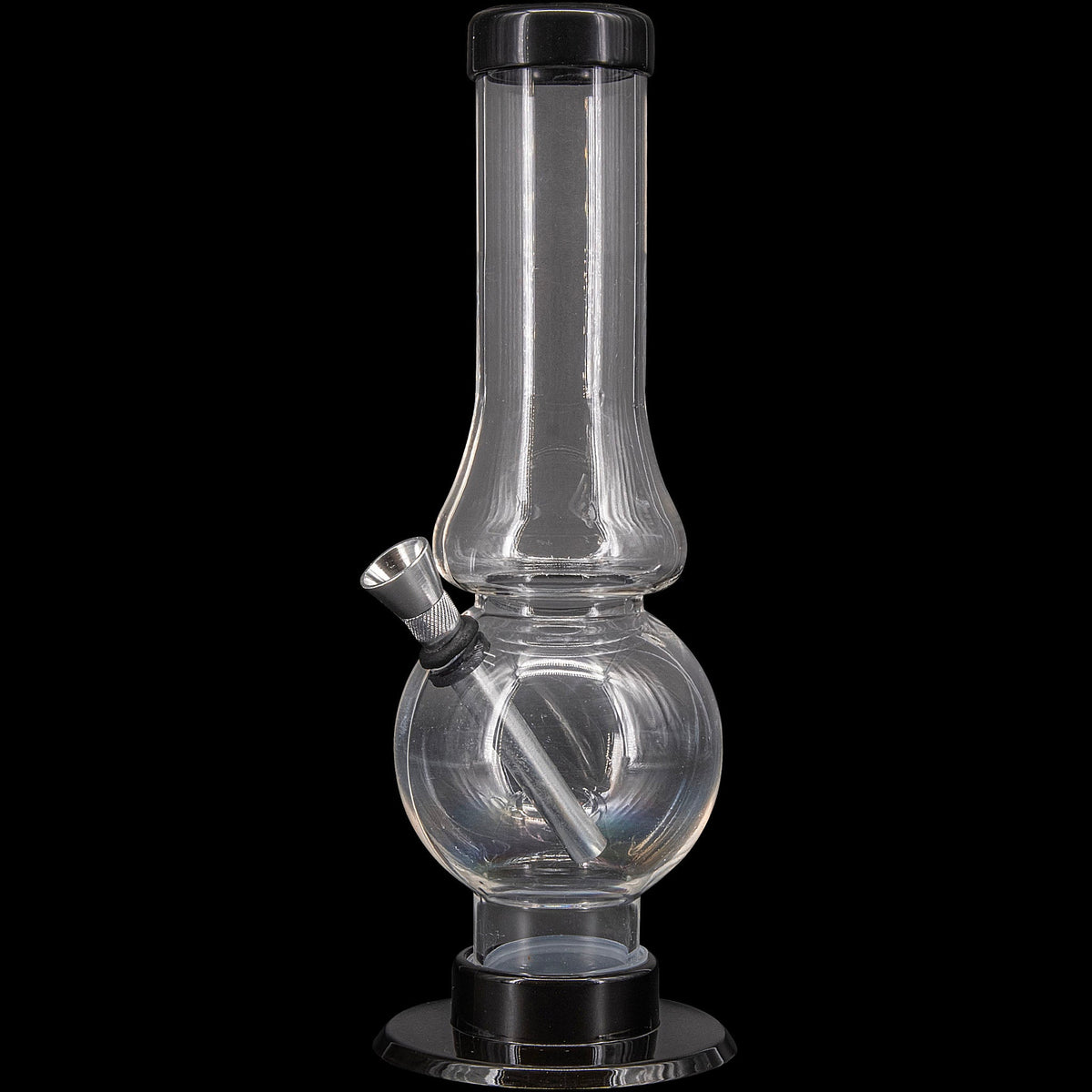 JM Enterprises 6-9" Acrylic Straight Tube Bubble Flare Bong - Multiple Colors - Discreet Smoker