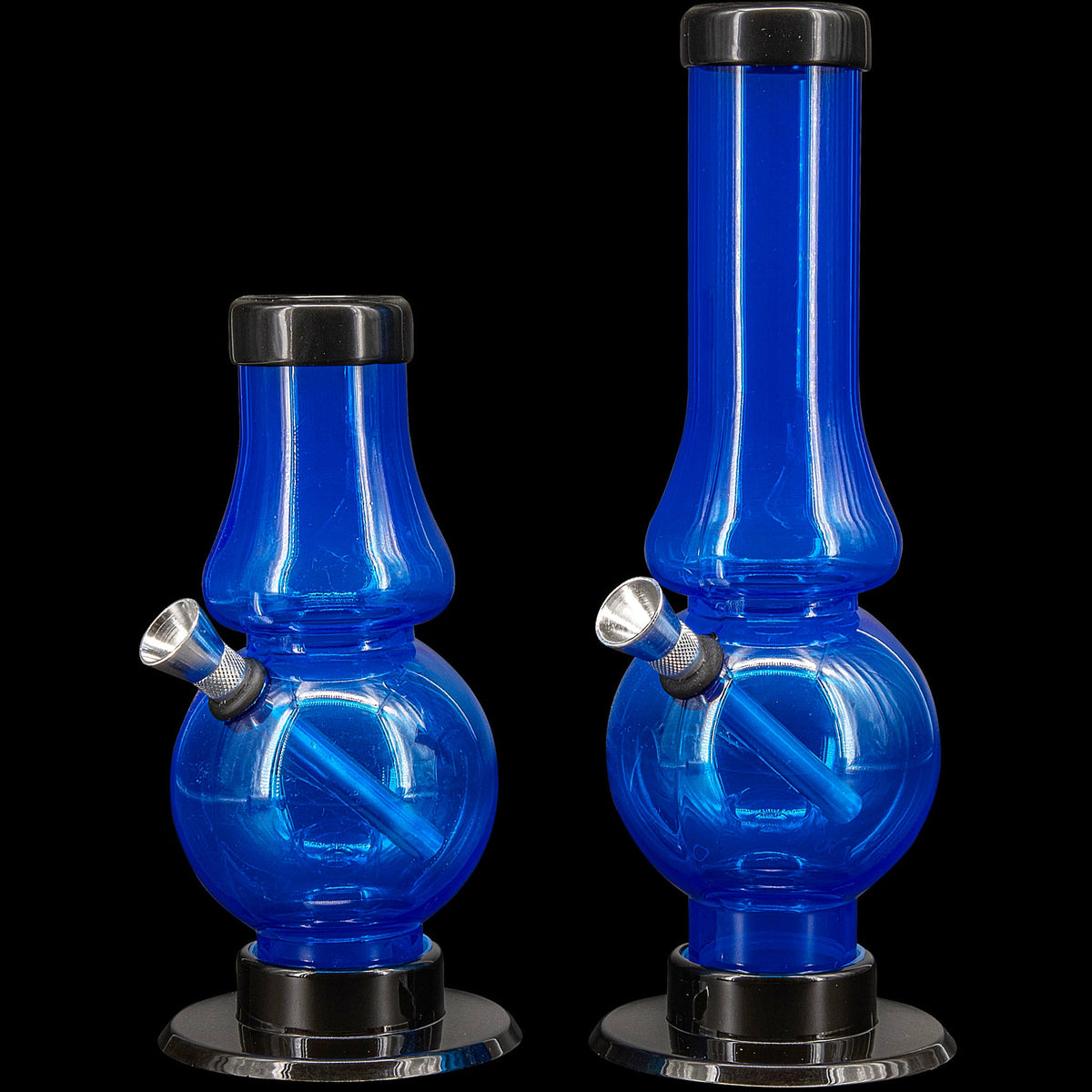 JM Enterprises 6-9" Acrylic Straight Tube Bubble Flare Bong - Multiple Colors - Discreet Smoker