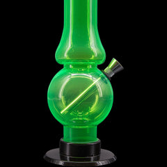 JM Enterprises 6-9" Acrylic Straight Tube Bubble Flare Bong - Multiple Colors - Discreet Smoker