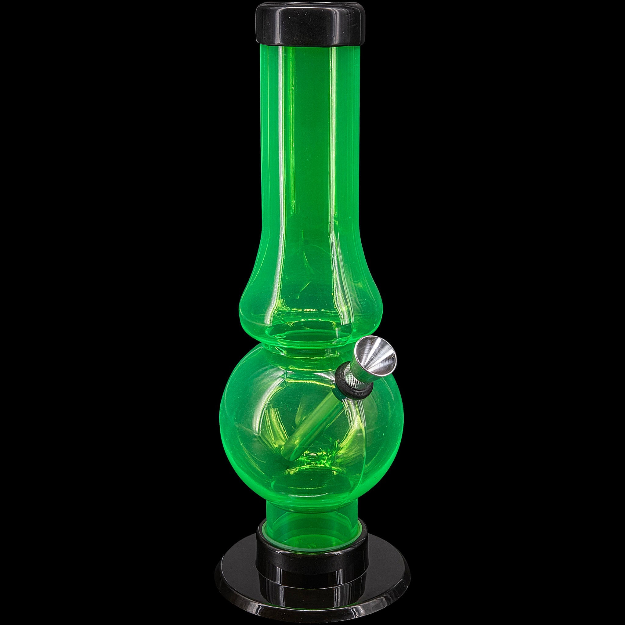 JM Enterprises 6-9" Acrylic Straight Tube Bubble Flare Bong - Multiple Colors - Discreet Smoker