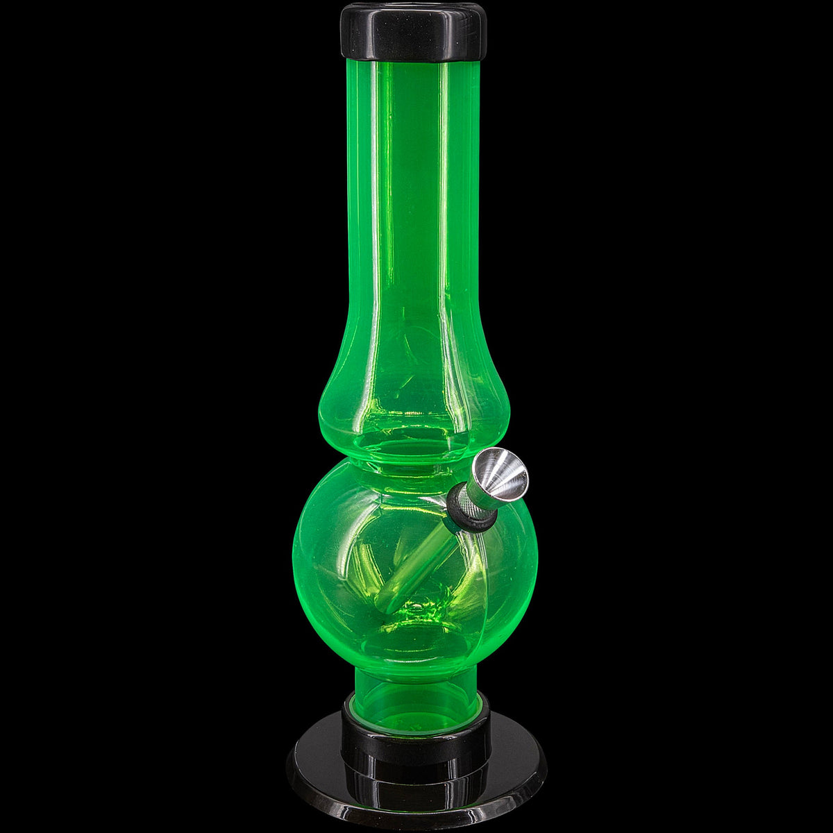 JM Enterprises 6-9" Acrylic Straight Tube Bubble Flare Bong - Multiple Colors - Discreet Smoker