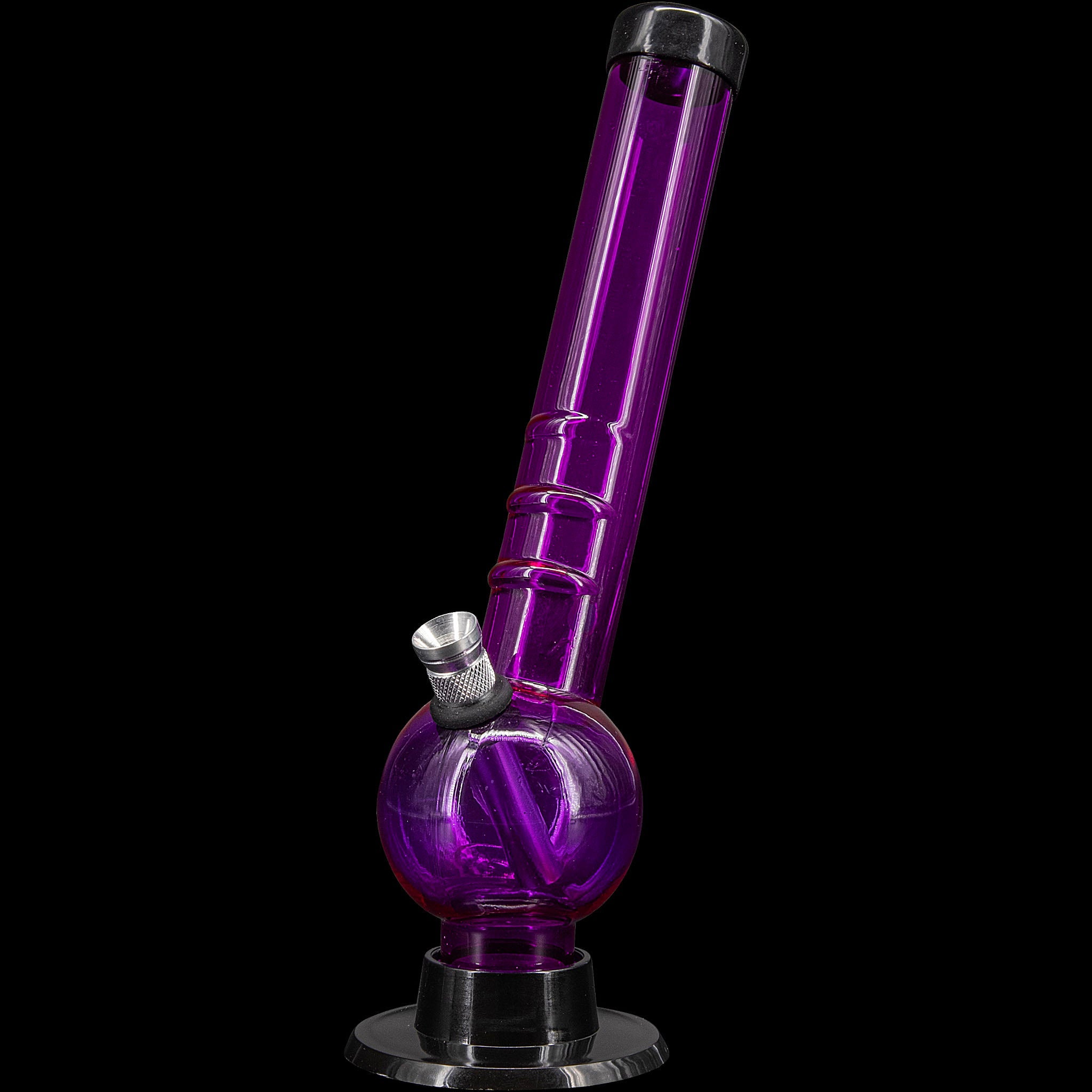 JM Enterprises 8" Acrylic Angled Neck Bubble Bong - Multiple Colors - Discreet Smoker