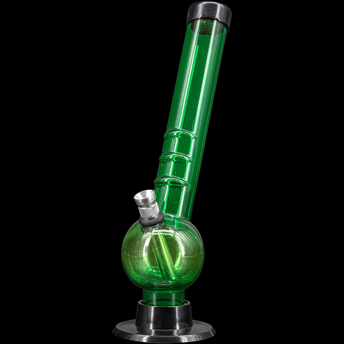 JM Enterprises 8" Acrylic Angled Neck Bubble Bong - Multiple Colors - Discreet Smoker