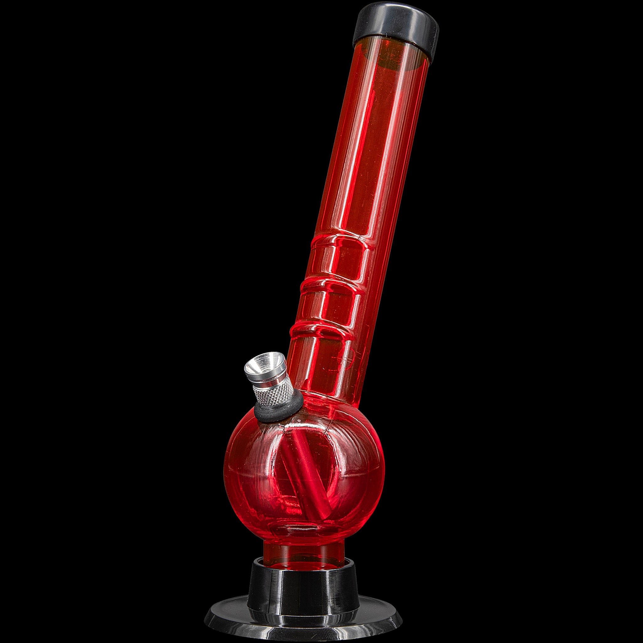 JM Enterprises 8" Acrylic Angled Neck Bubble Bong - Multiple Colors - Discreet Smoker