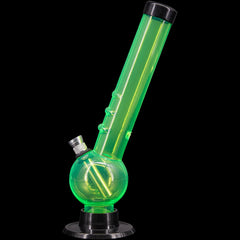 JM Enterprises 8" Acrylic Angled Neck Bubble Bong - Multiple Colors - Discreet Smoker