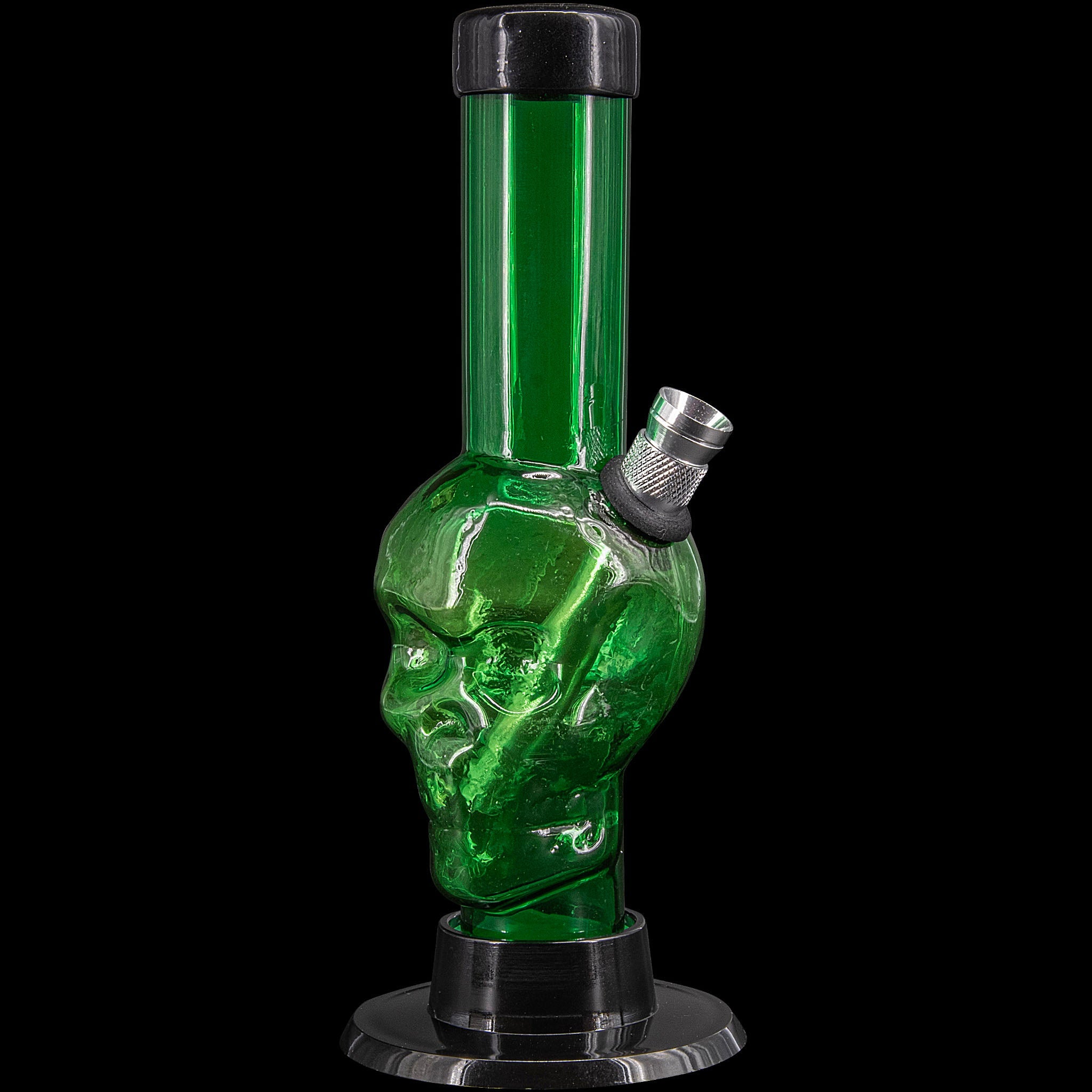 JM Enterprises Mini Alien Head Acrylic Bong - 6" Tall - Multiple Colors - Discreet Smoker