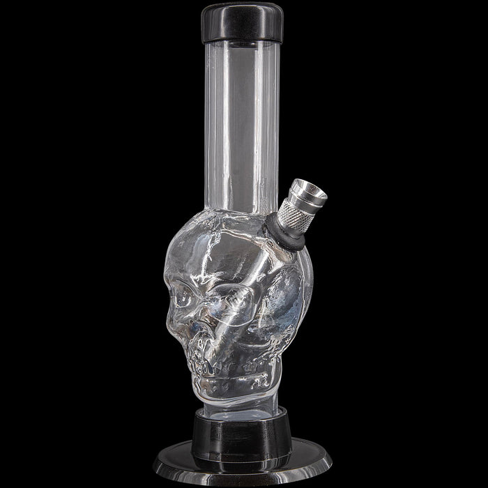 JM Enterprises Mini Alien Head Acrylic Bong - 6" Tall - Multiple Colors, Grey