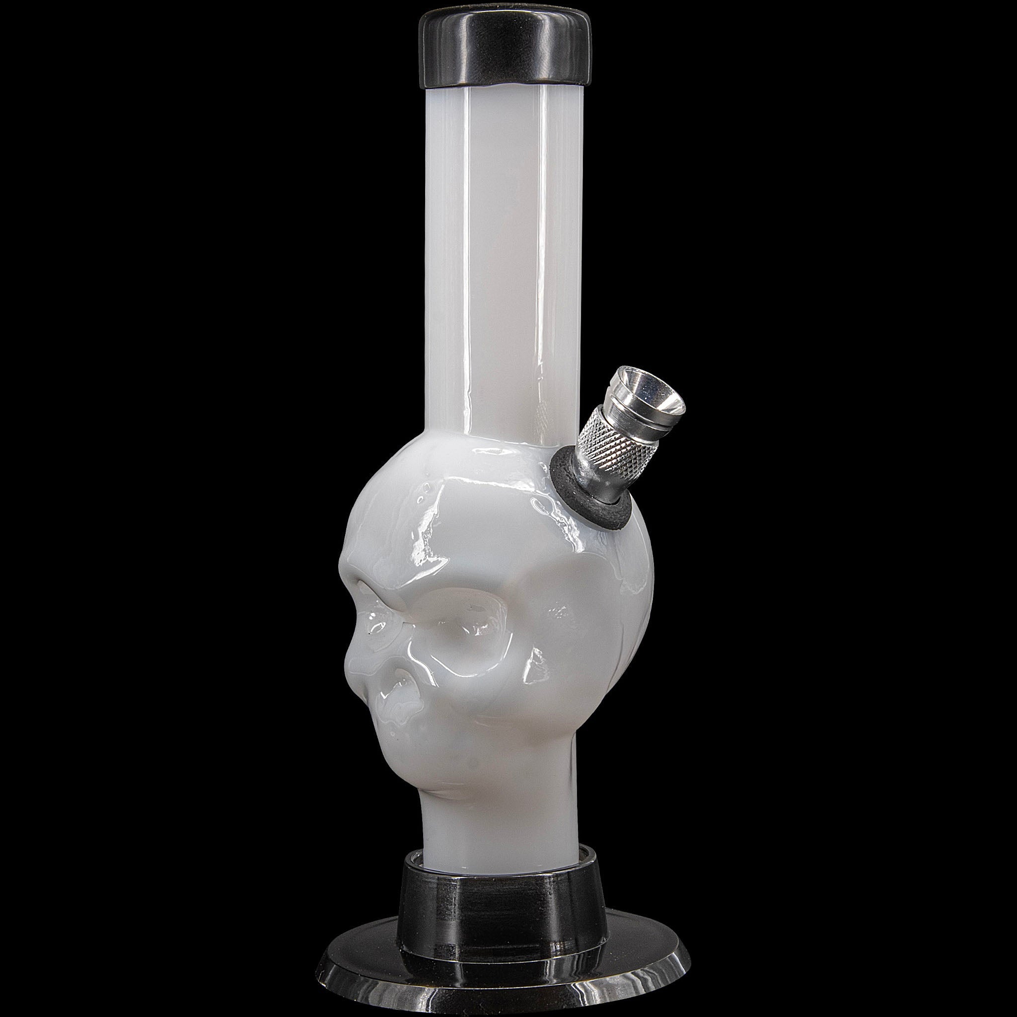 JM Enterprises Mini Alien Head Acrylic Bong - 6" Tall - Multiple Colors - Discreet Smoker