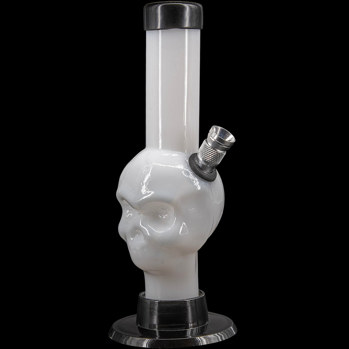 JM Enterprises Mini Alien Head Acrylic Bong - 6" Tall - Multiple Colors - Discreet Smoker