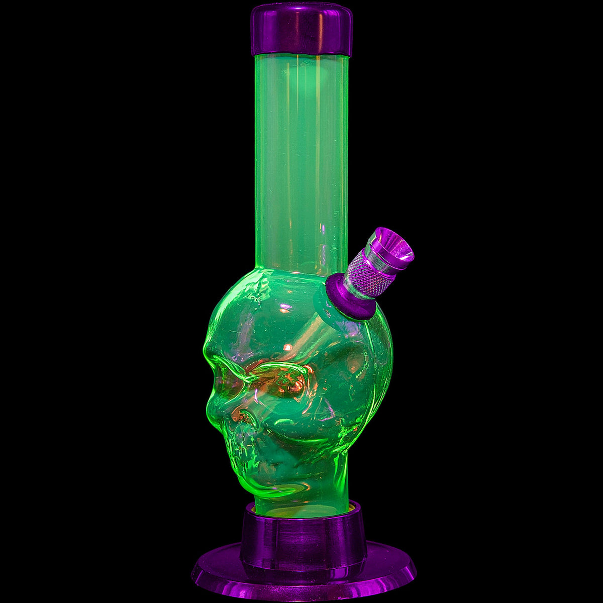 JM Enterprises Mini Alien Head Acrylic Bong - 6" Tall - Multiple Colors - Discreet Smoker