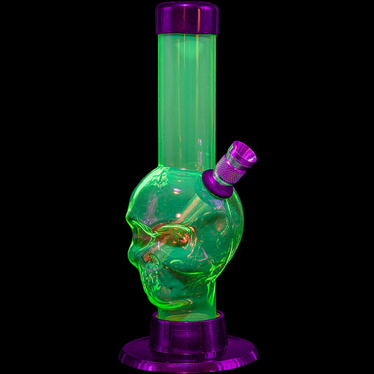 JM Enterprises Mini Alien Head Acrylic Bong - 6" Tall - Multiple Colors - Discreet Smoker