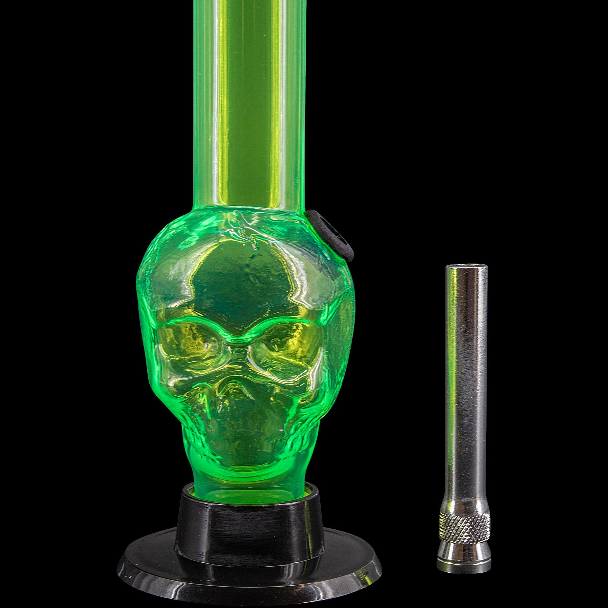 JM Enterprises Mini Alien Head Acrylic Bong - 6" Tall - Multiple Colors - Discreet Smoker