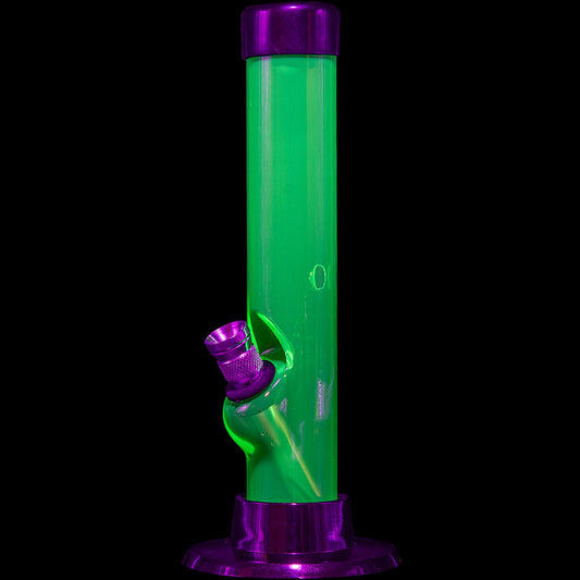 JM Enterprises 6" Acrylic Straight Tube Bong - Multiple Colors - Discreet Smoker