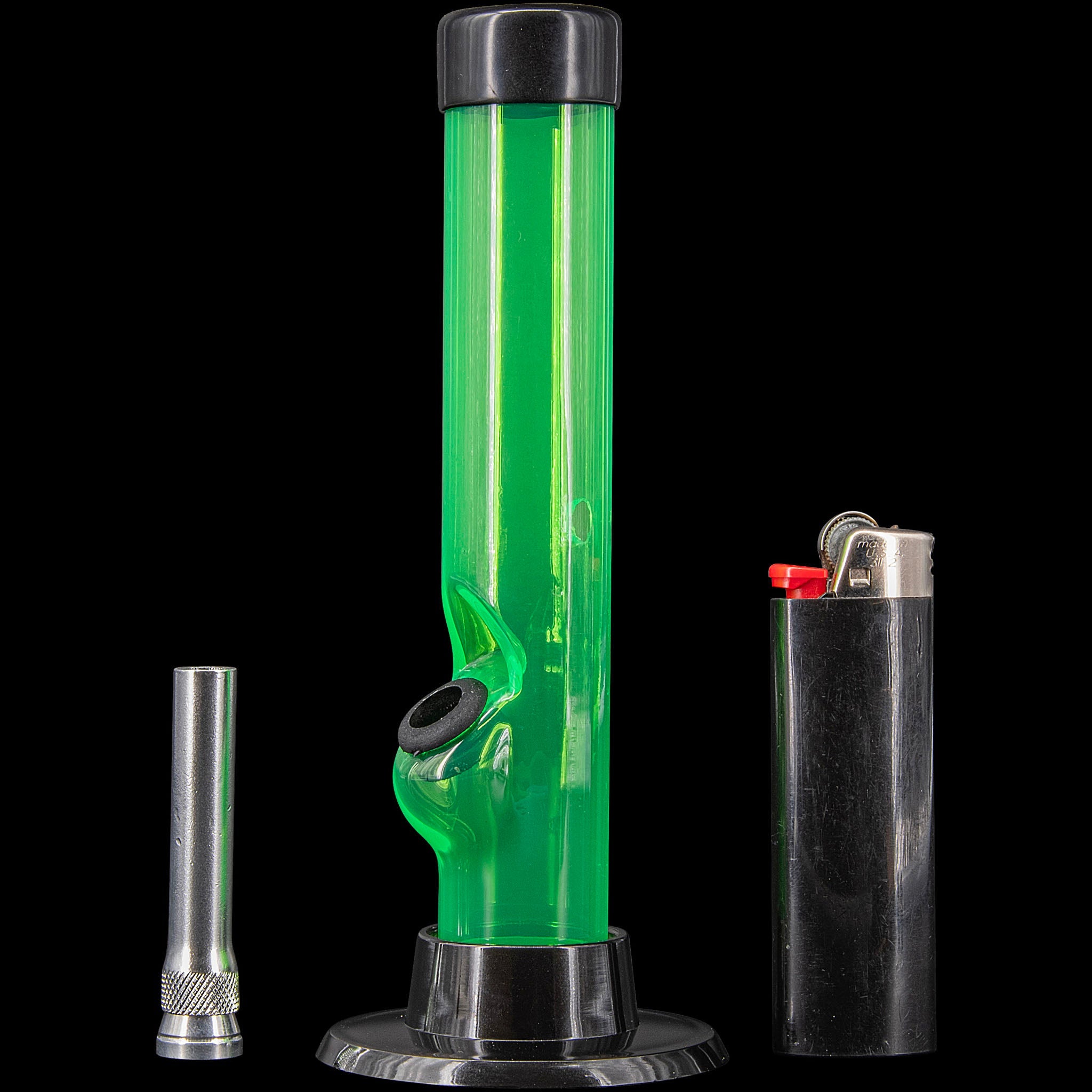 JM Enterprises 6" Acrylic Straight Tube Bong - Multiple Colors - Discreet Smoker
