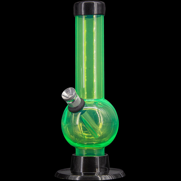 JM Enterprises 6" Acrylic Bubble Bong - Multiple Colors, Illuminati Green