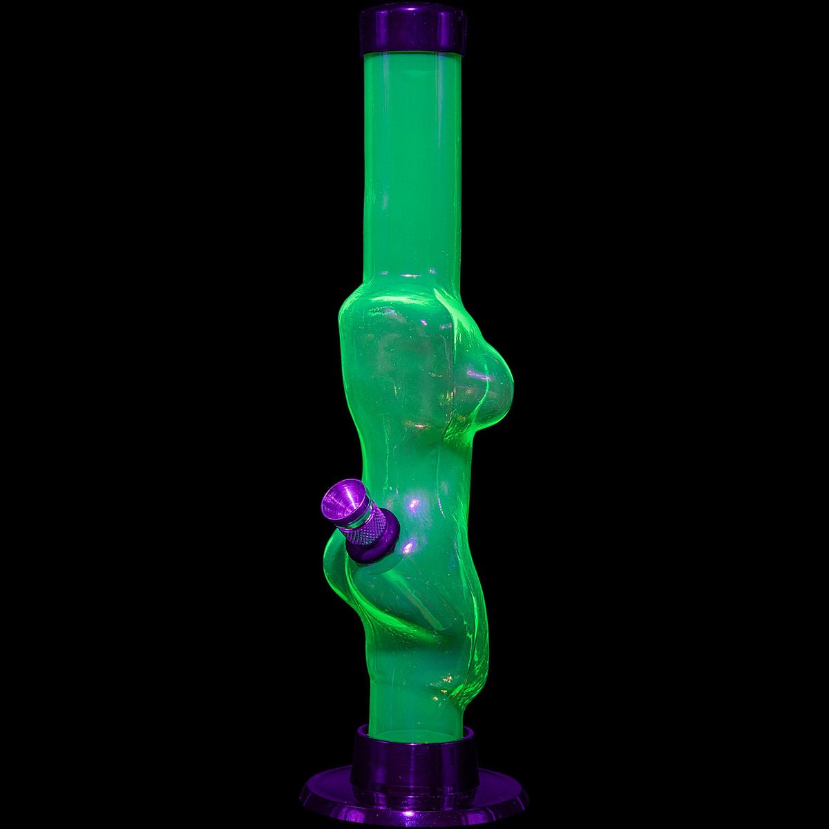 JM Enterprises 8" Acrylic Lady Contour Bong - Multiple Colors - Discreet Smoker