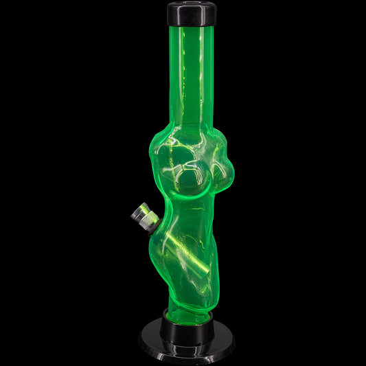 JM Enterprises 8" Acrylic Lady Contour Bong - Multiple Colors - Discreet Smoker