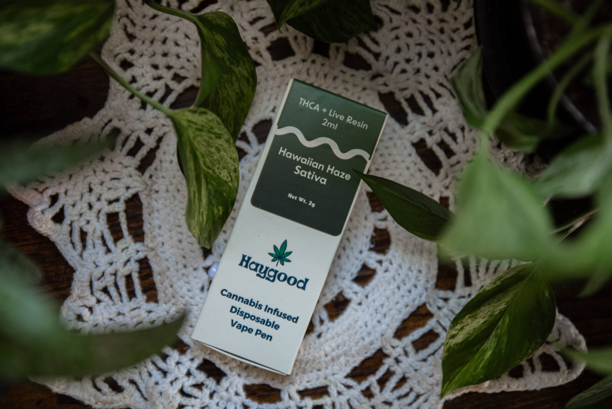 THCA + Live Resin Disposable Vape - Hawaiian Haze (Sativa), 2ml - Discreet Smoker