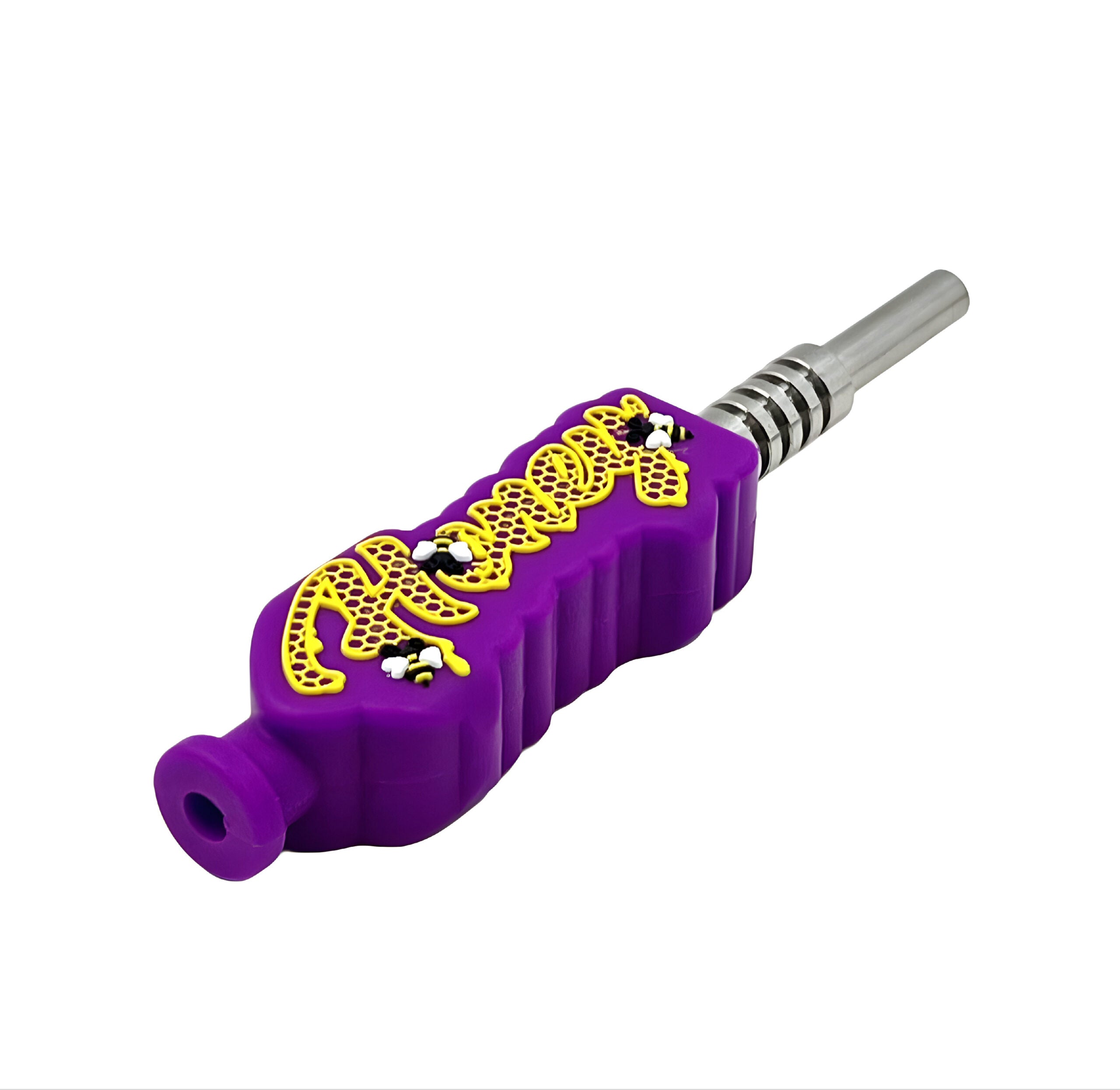 Honeycomb Nectar Sipper Silicone & Titanium Straw - Discreet Smoker