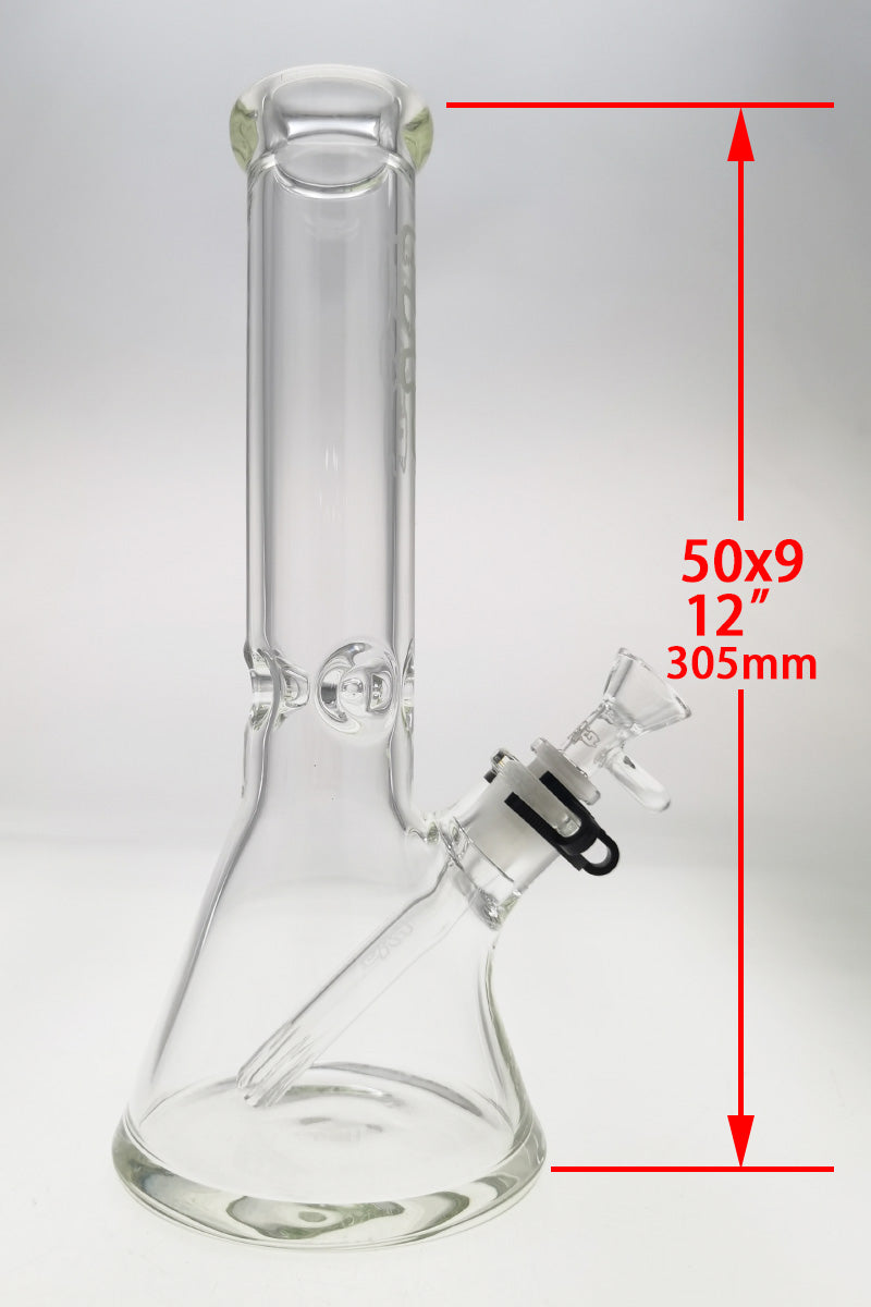 TAG - 12" Beaker 50x9MM - 18/14MM Downstem (4.00") - Discreet Smoker