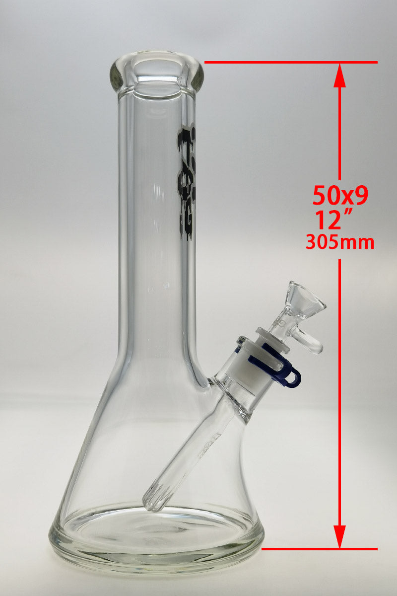 TAG - 12" Beaker 50x9MM - 18/14MM Downstem (4.00") - Discreet Smoker