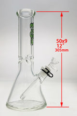 TAG - 12" Beaker 50x9MM - 18/14MM Downstem (4.00") - Discreet Smoker