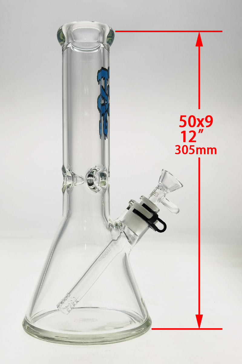 TAG - 12" Beaker 50x9MM - 18/14MM Downstem (4.00") - Discreet Smoker