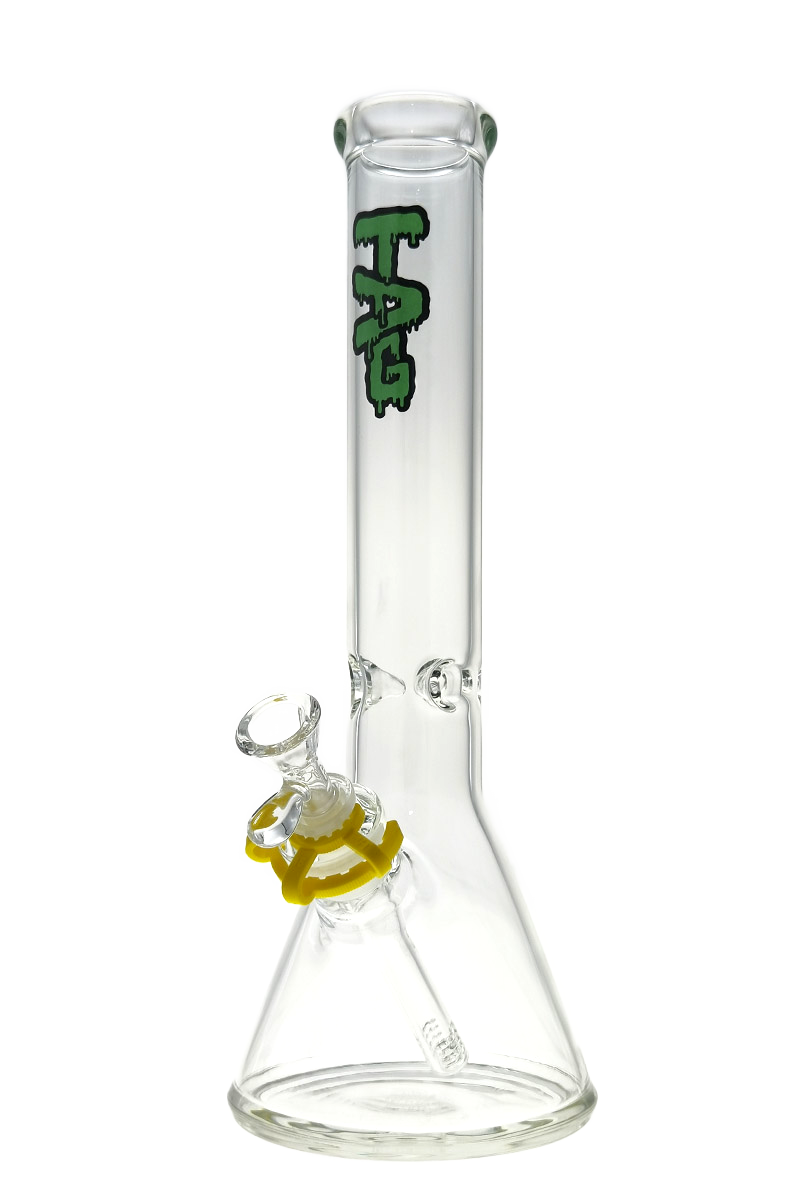 TAG - 14" Beaker 50x5MM - 18/14MM Downstem (4.00") - Discreet Smoker