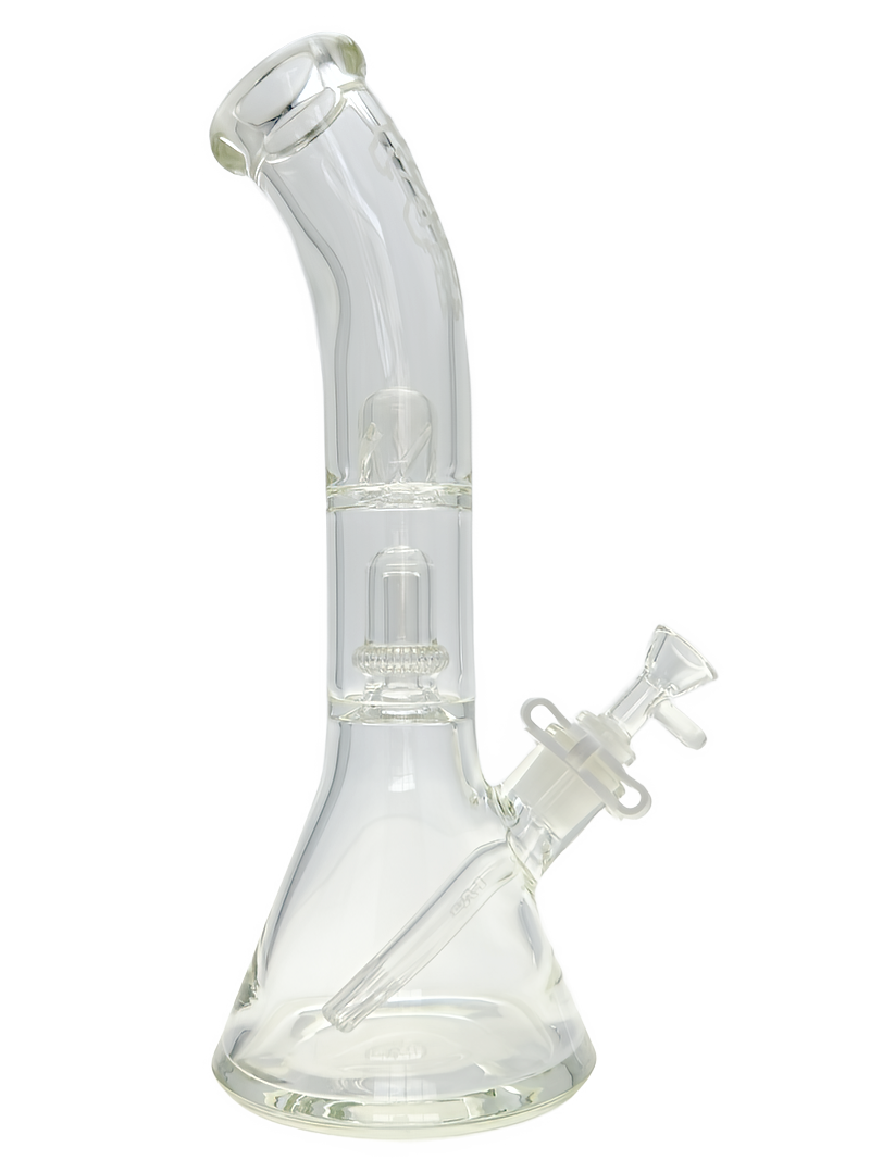 TAG - 14" Bent Neck Super Slit UFO Beaker 50x7MM - 18/14MM Downstem (4.00") - Discreet Smoker