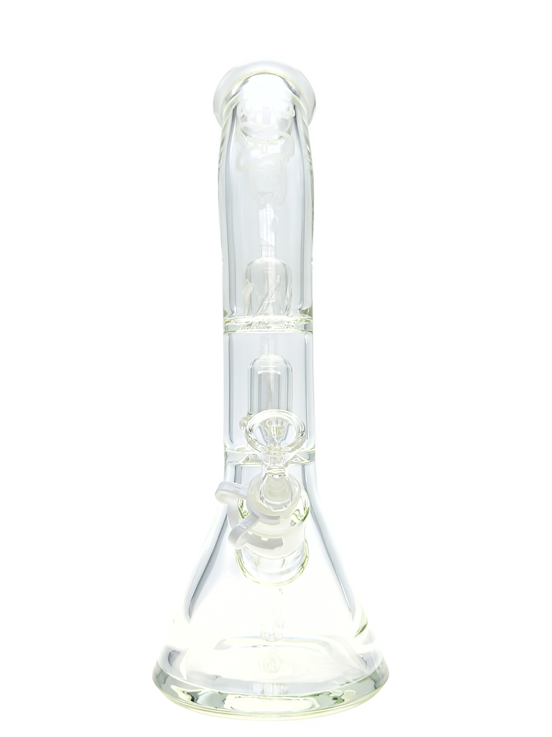 TAG - 14" Bent Neck Super Slit UFO Beaker 50x7MM - 18/14MM Downstem (4.00") - Discreet Smoker