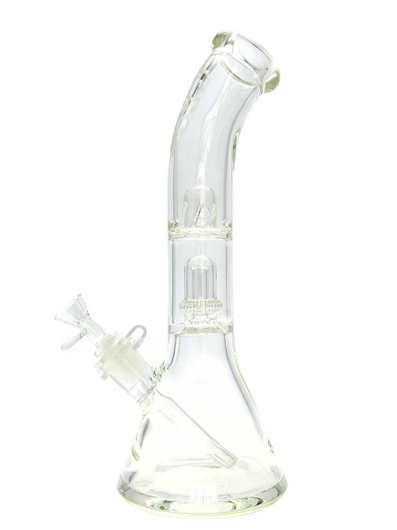 TAG - 14" Bent Neck Super Slit UFO Beaker 50x7MM - 18/14MM Downstem (4.00") - Discreet Smoker