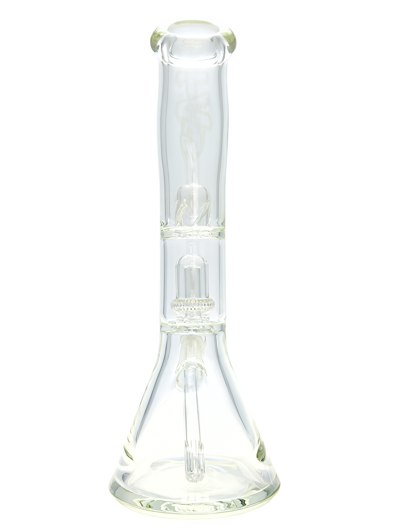 TAG - 14" Bent Neck Super Slit UFO Beaker 50x7MM - 18/14MM Downstem (4.00") - Discreet Smoker