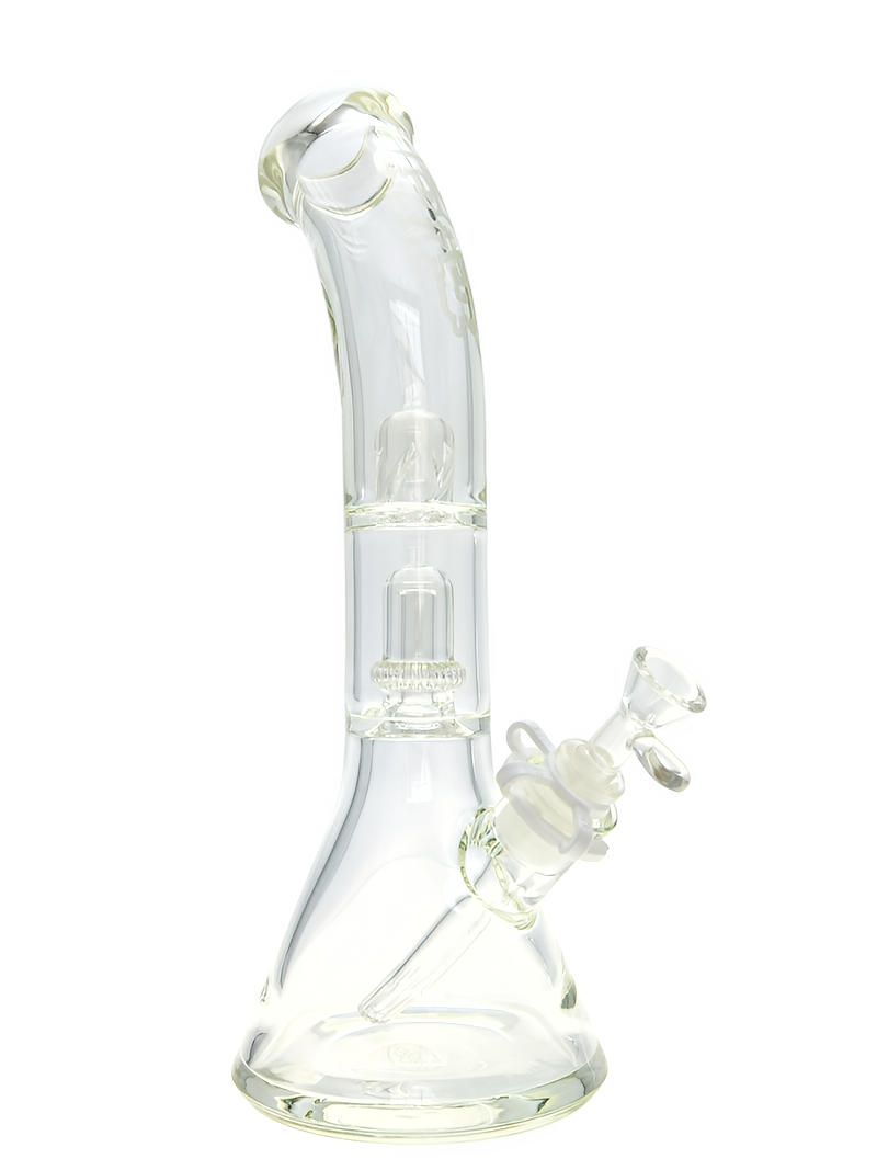 TAG - 14" Bent Neck Super Slit UFO Beaker 50x7MM - 18/14MM Downstem (4.00") - Discreet Smoker