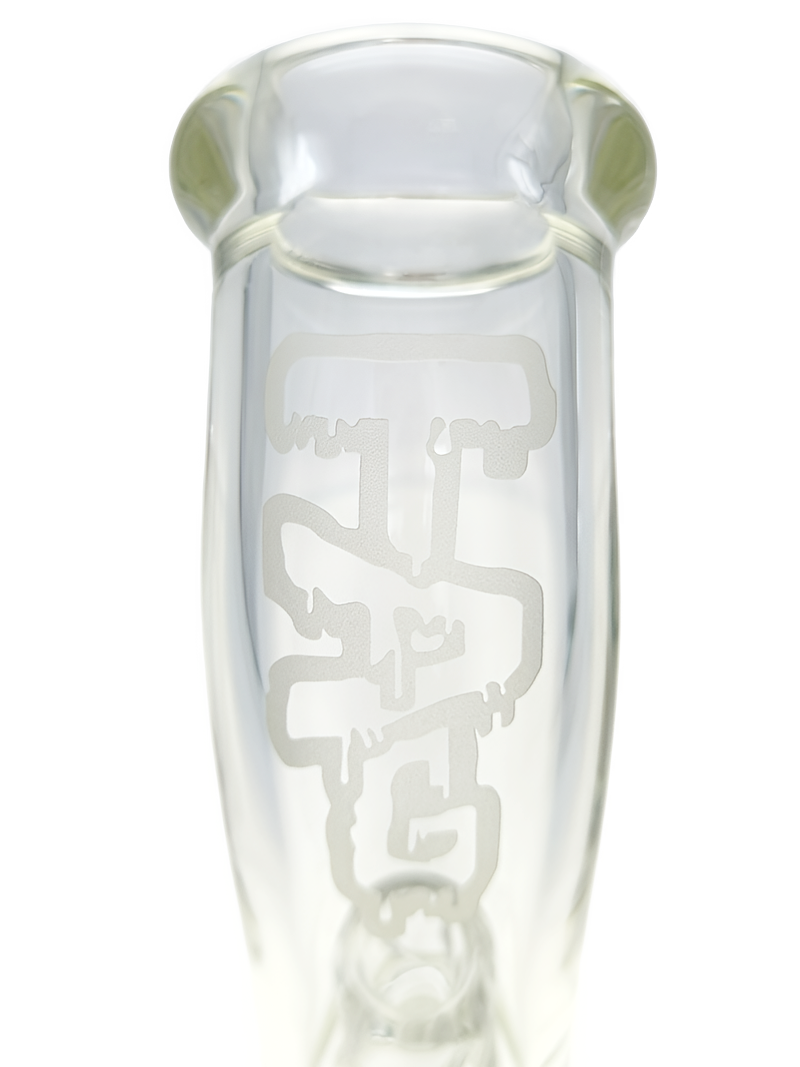 TAG - 14" Bent Neck Super Slit UFO Beaker 50x7MM - 18/14MM Downstem (4.00") - Discreet Smoker