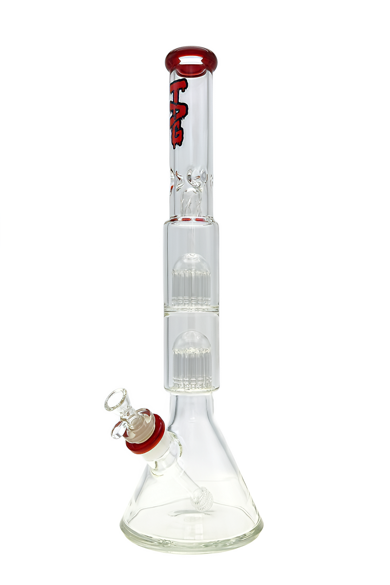TAG - 21" Fixed Double 16 Arm Tree Beaker 50x7MM - 28/18MM Downstem (5.00") - Discreet Smoker