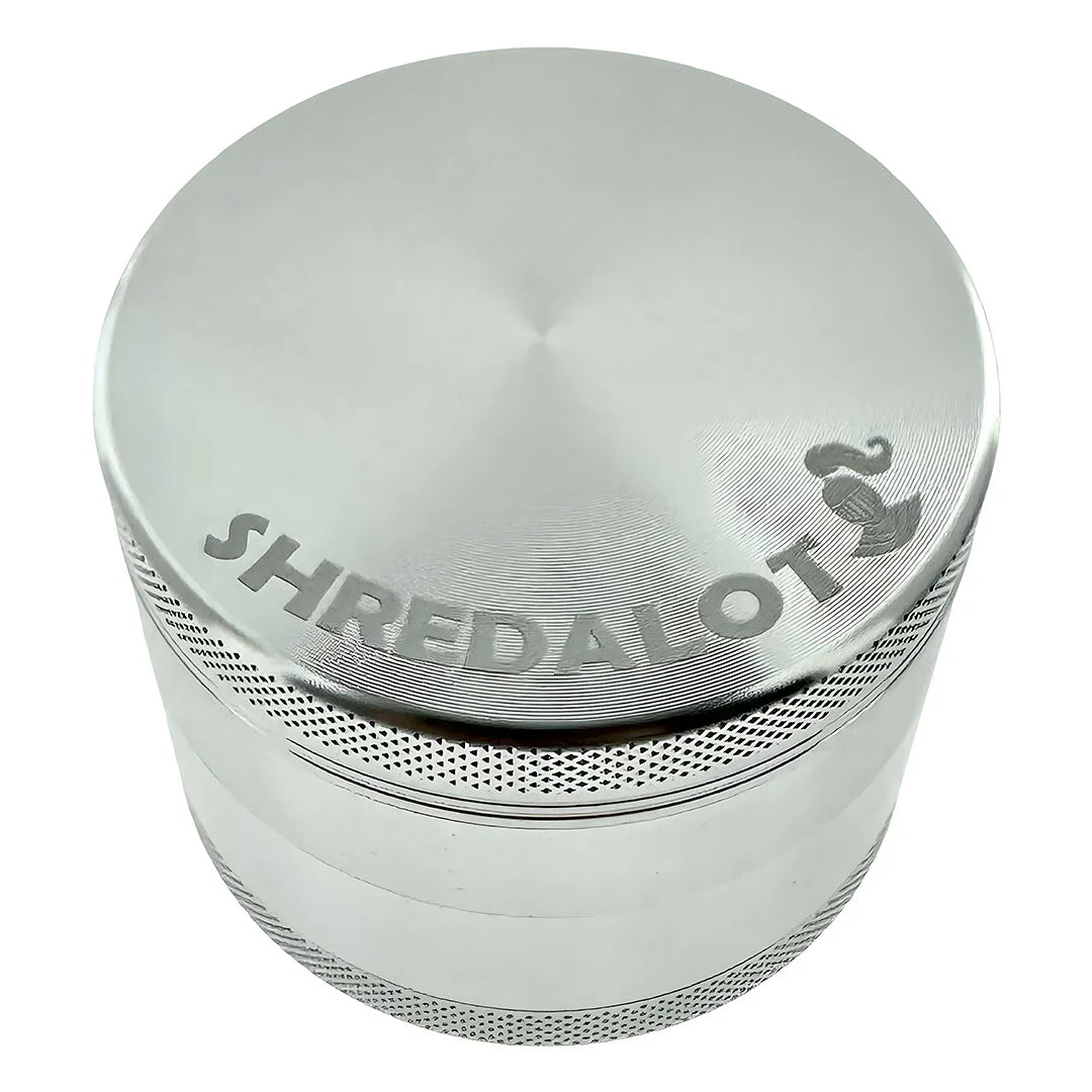 Sir Shredalot 4 Piece Metal Herb Grinder - 63mm - Discreet Smoker