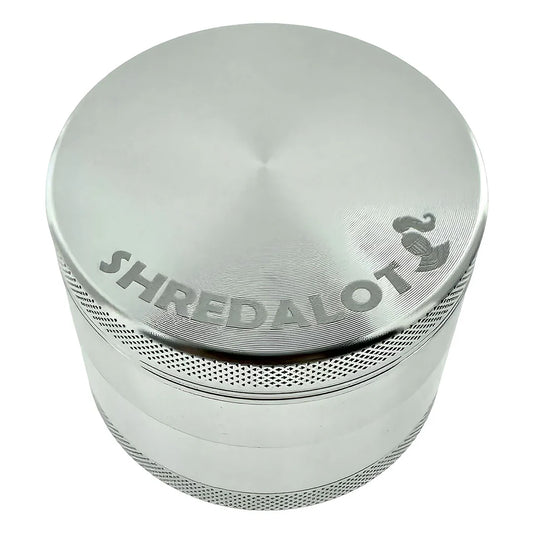 Sir Shredalot 4 Piece Metal Herb Grinder - 63mm - Discreet Smoker