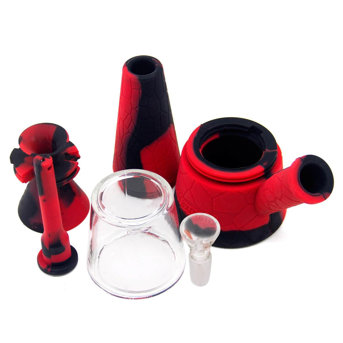 Fountain Silicone and Glass Bong - Discreet Smoker