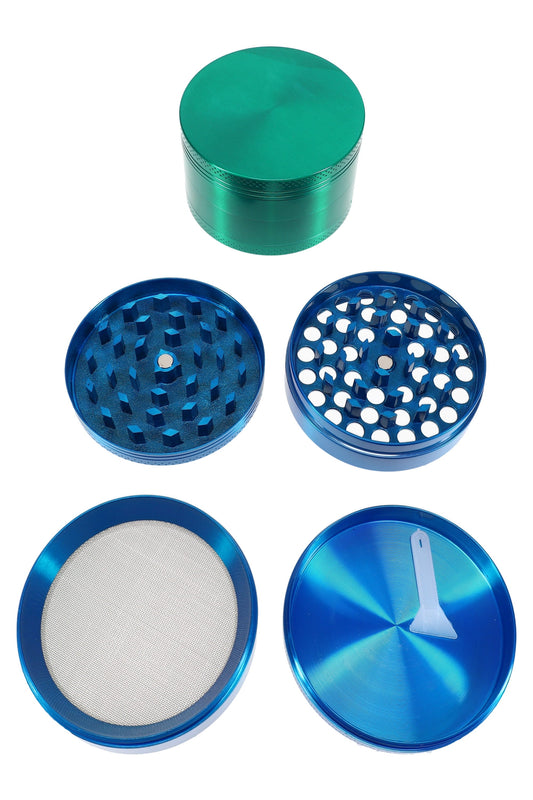 4-Part Metal Herb Grinder “Color Crunch” – 2½″ (63 mm) – Assorted Colors - Discreet Smoker