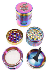 Ninja Glass Rainbow 4-Part Metal Herb Grinder – Windowed – 1½″ - Discreet Smoker