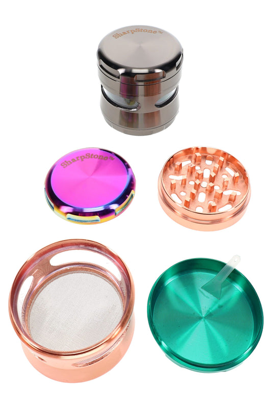 Windowed 4-Part Metal Herb Grinder – 2½″ - Discreet Smoker